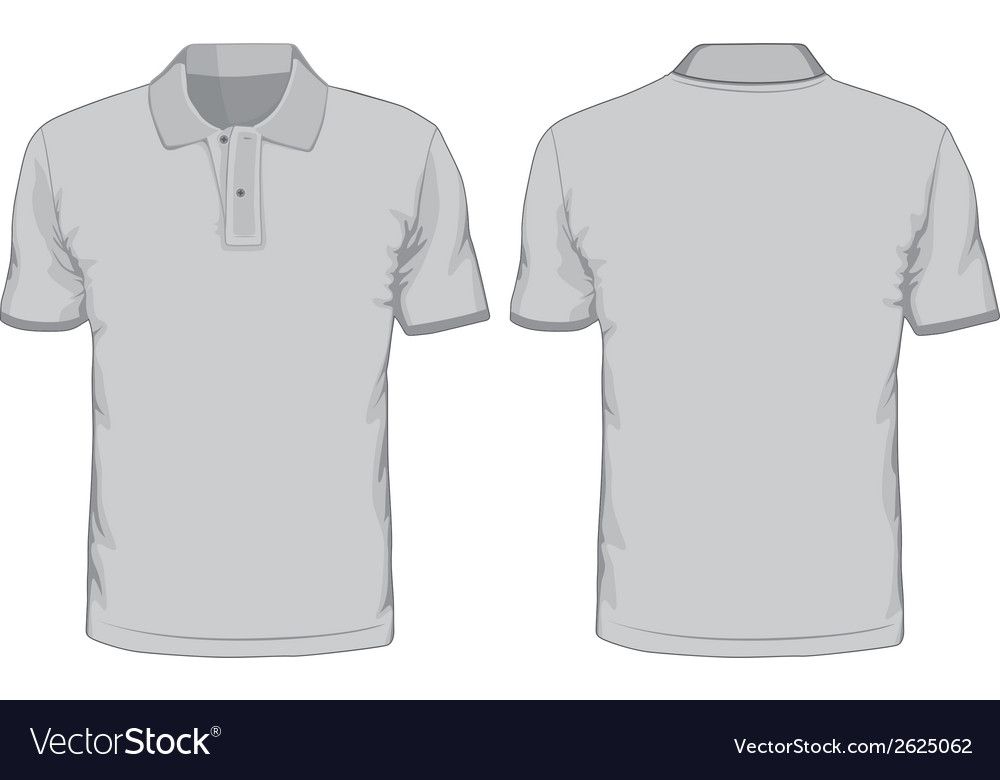 Men"s polo-shirts template. Front and back views. Vector illustration