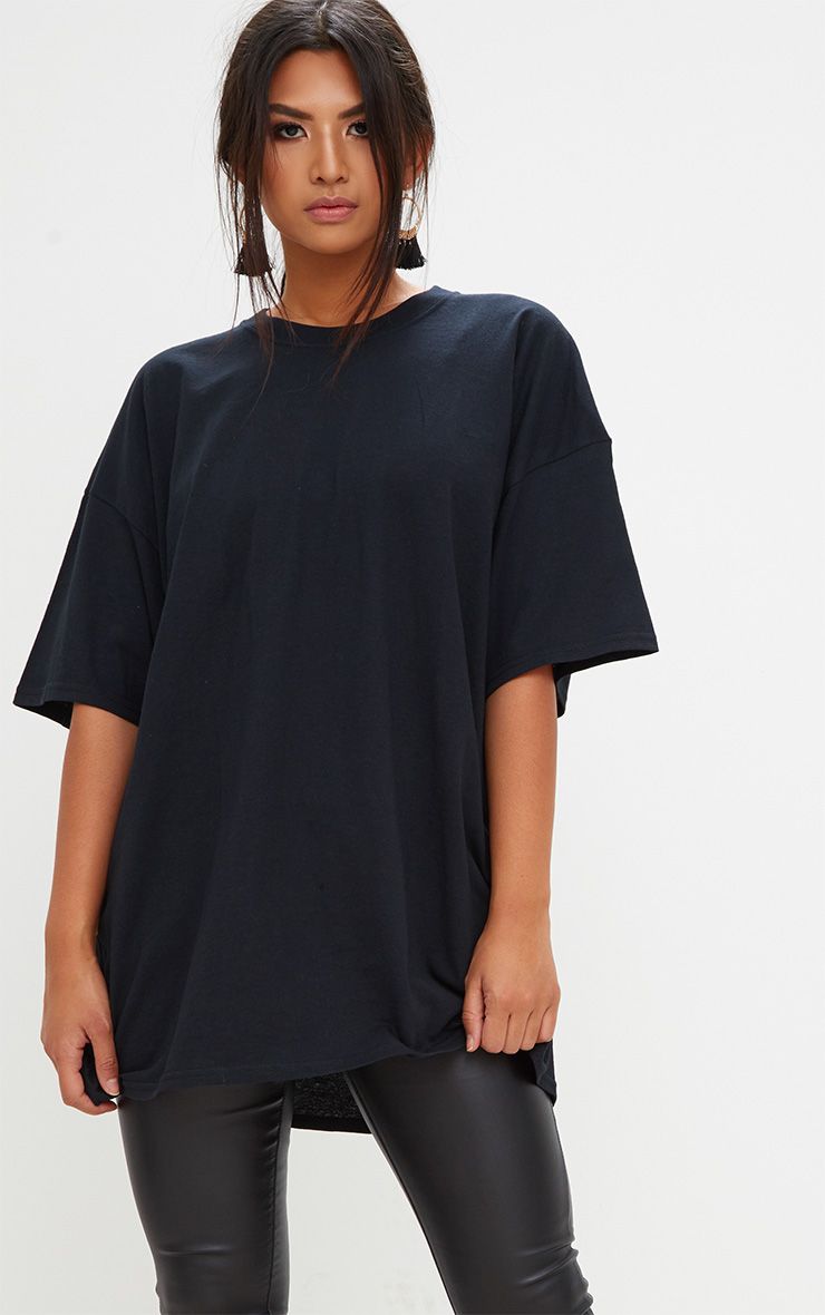 Black Oversized Boyfriend T Shirt | T shirts for women, Sweatshirts