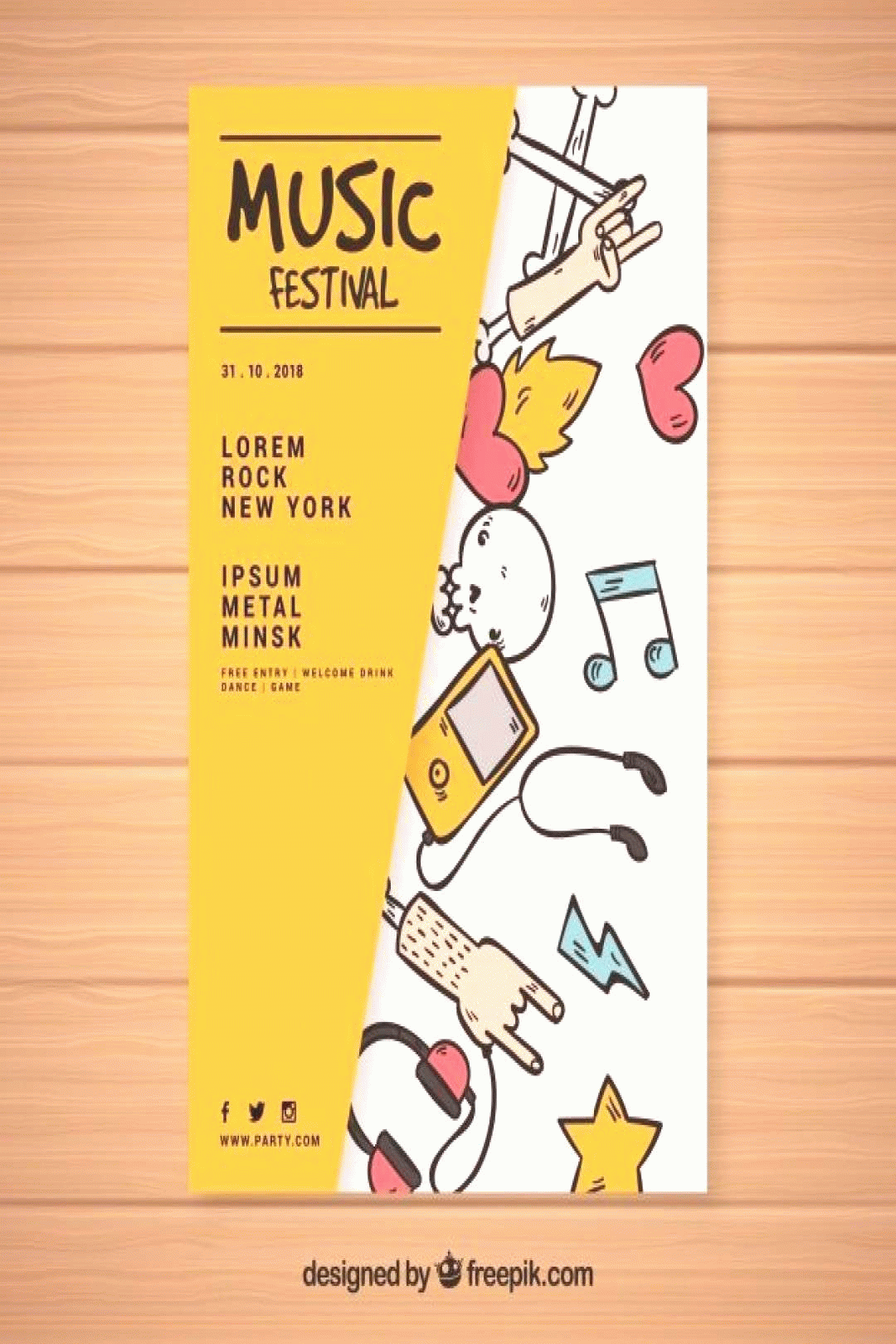 Kreative Musik Festival Plakat Vorlage kostenlose Vector PlakateCover